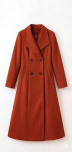 Classic Double-Breasted Long Coat