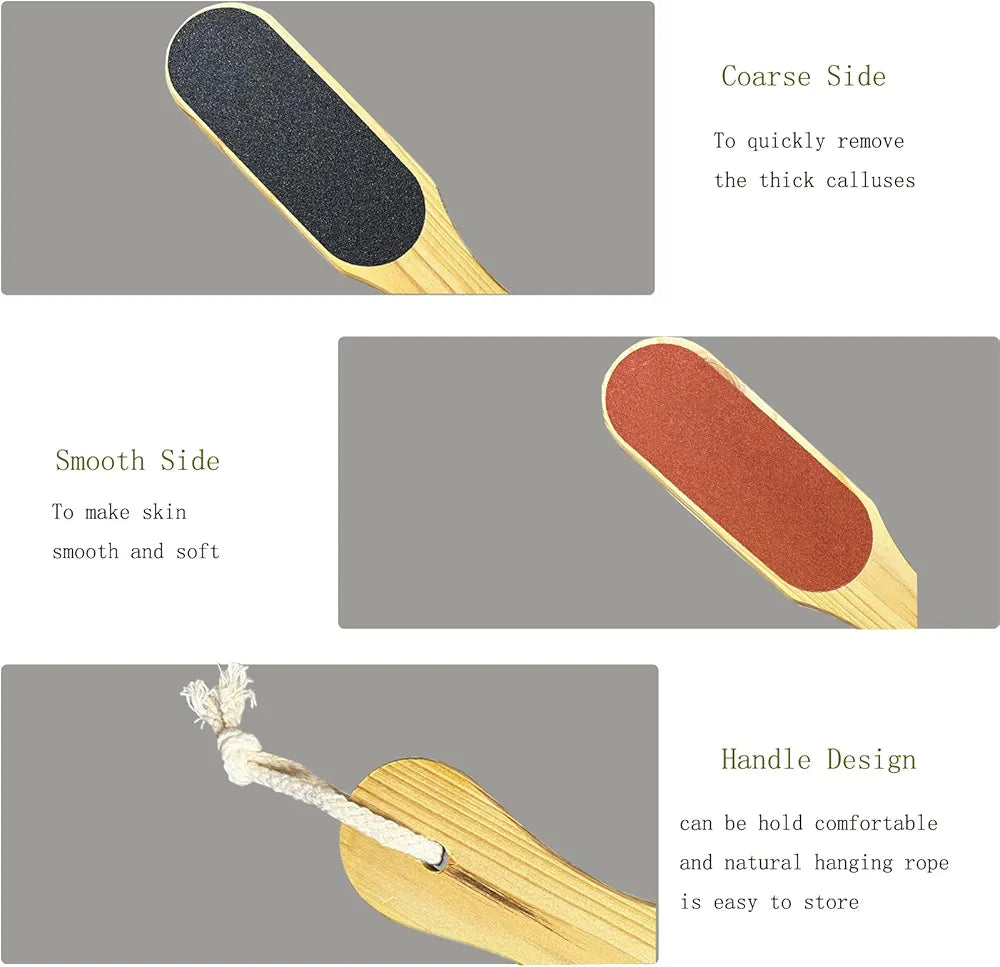 Double-Sided Wooden Foot File – 1PC