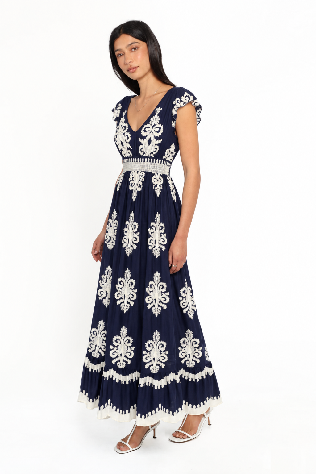 Refined Ornate Print Maxi Dress