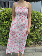 Shell Print Smocked Maxi Dress