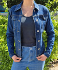 Slim Fitted Dark Denim Blue Jacket - DYQ-288