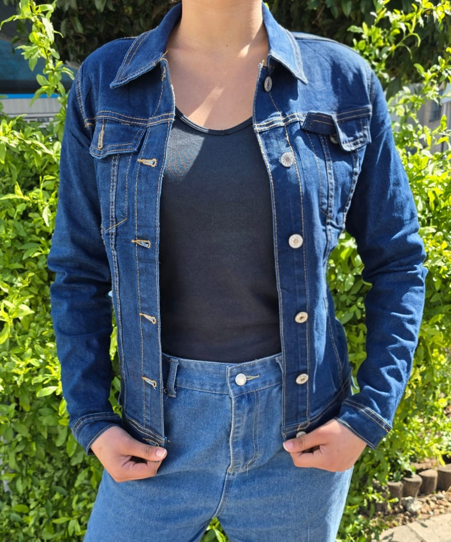 Slim Fitted Dark Denim Blue Jacket - DYQ-288