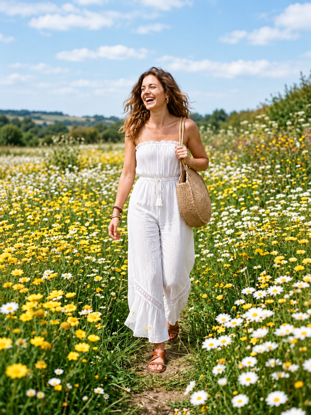 Strapless Wide-Leg Jumpsuit