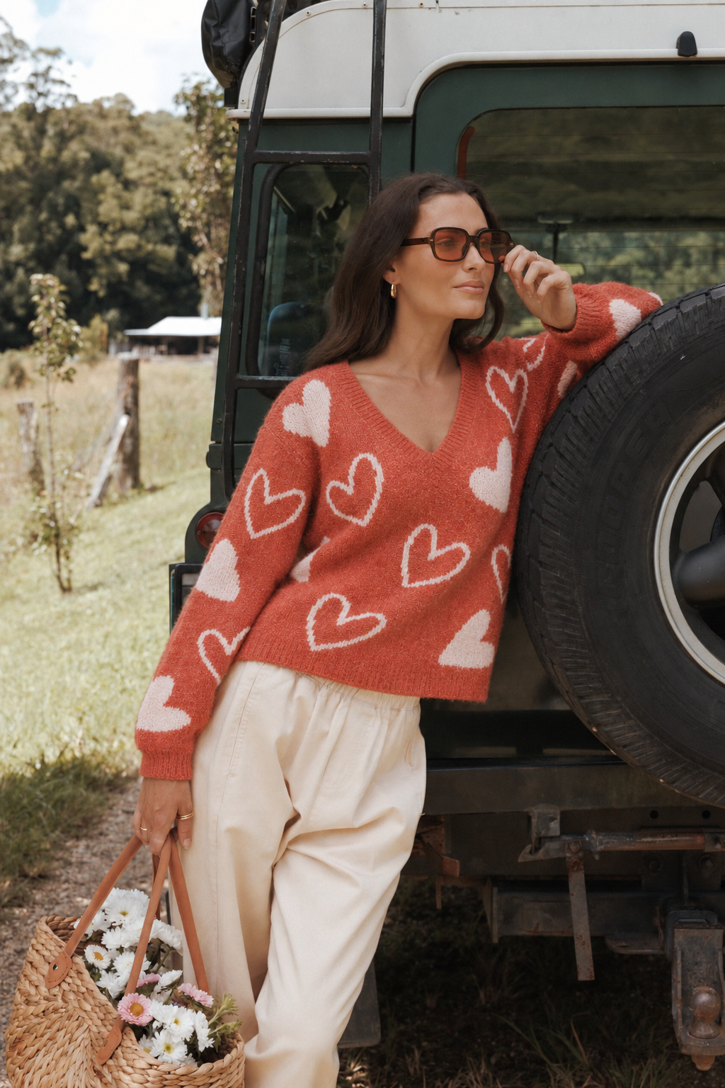 Amour Heart V-Neck Jersey