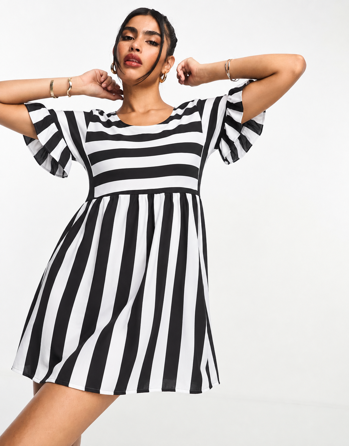 Striped Summer Smock Mini Dress