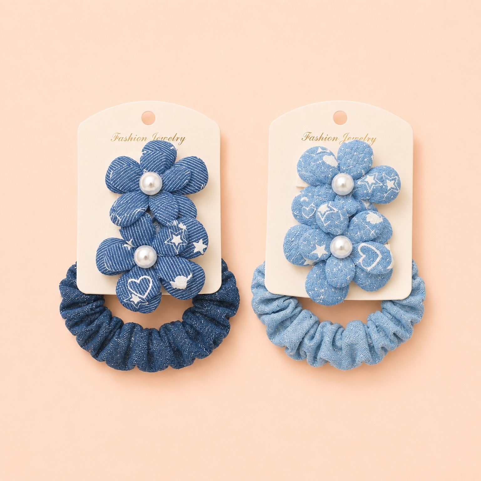 Denim Hair Accessories 6pc Set