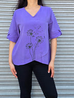 Flower Dandelion Short Sleeve Top