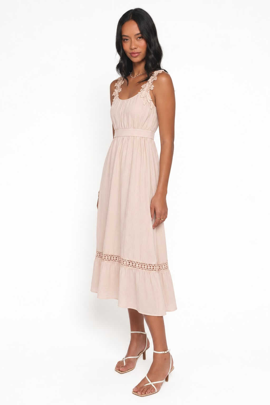 Floral Strap Belted Maxi Dress