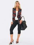 Plaid Sleeveless Jacket