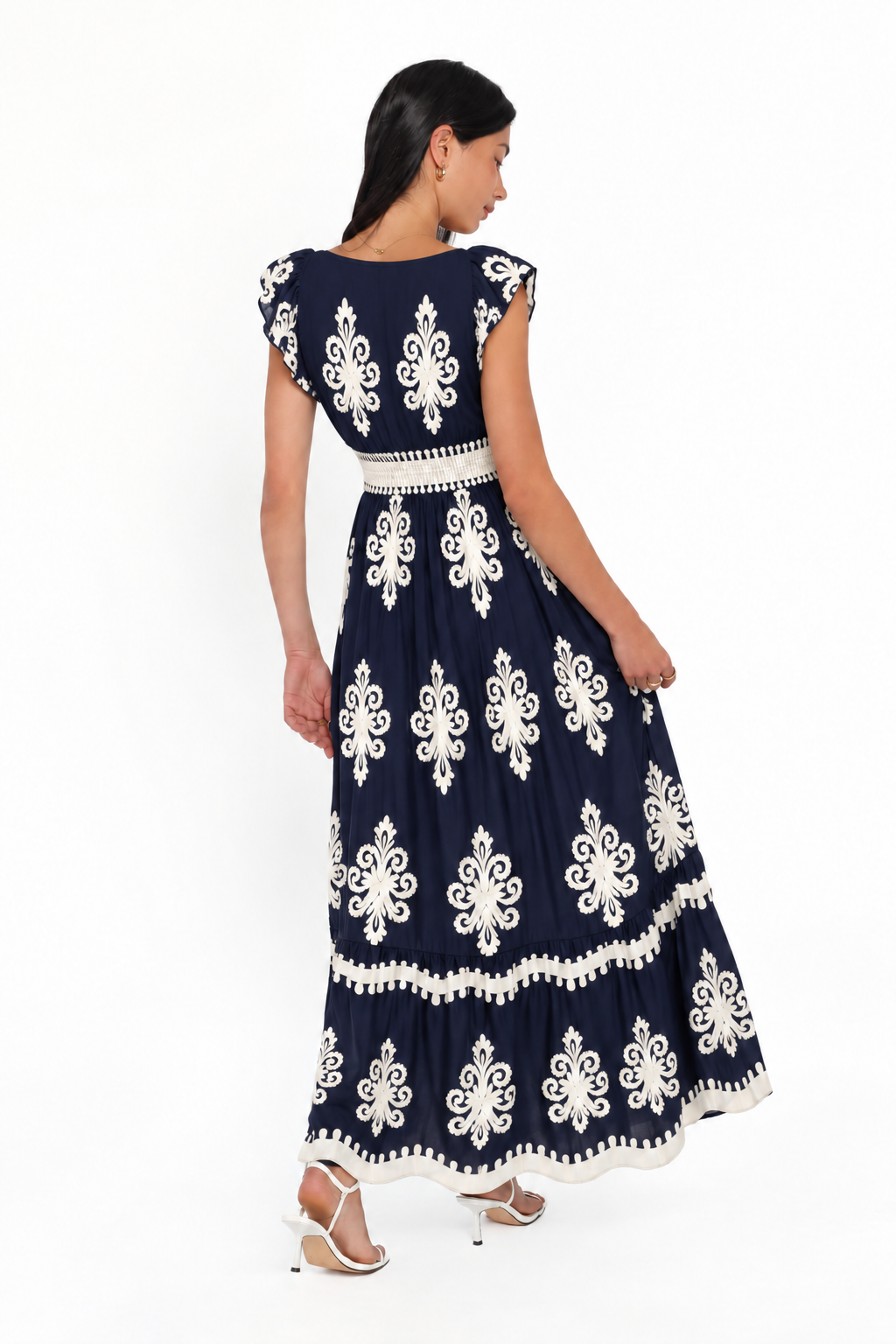 Refined Ornate Print Maxi Dress