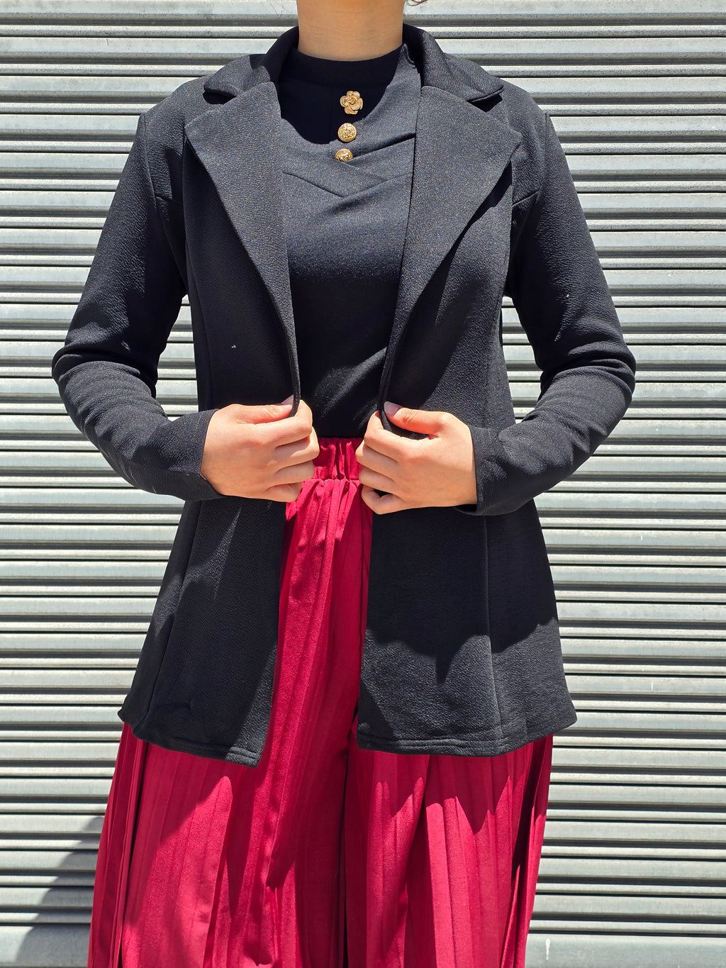 Black Lapel Collar Blazer