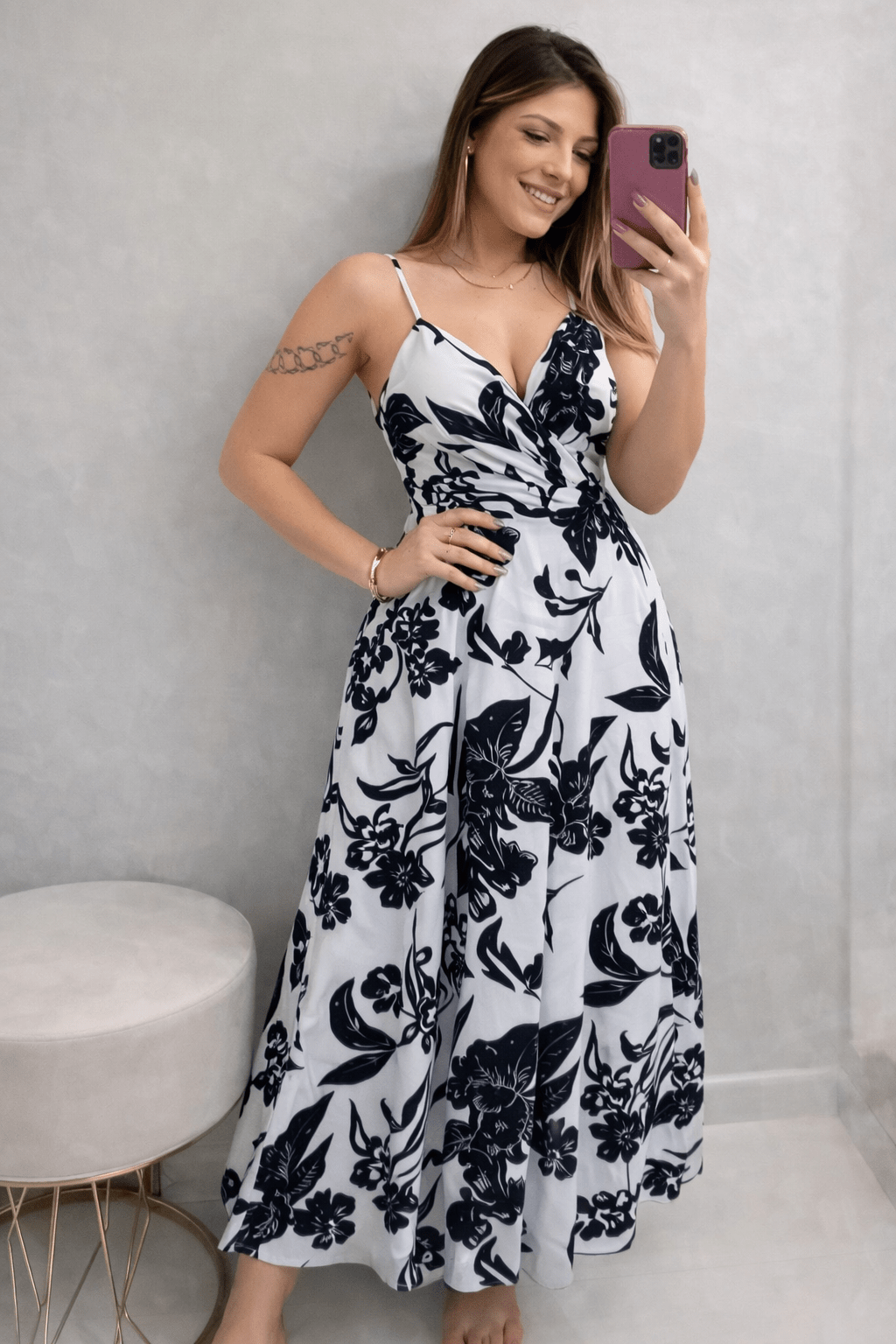 Floral Spaghetti Strap Maxi Dress