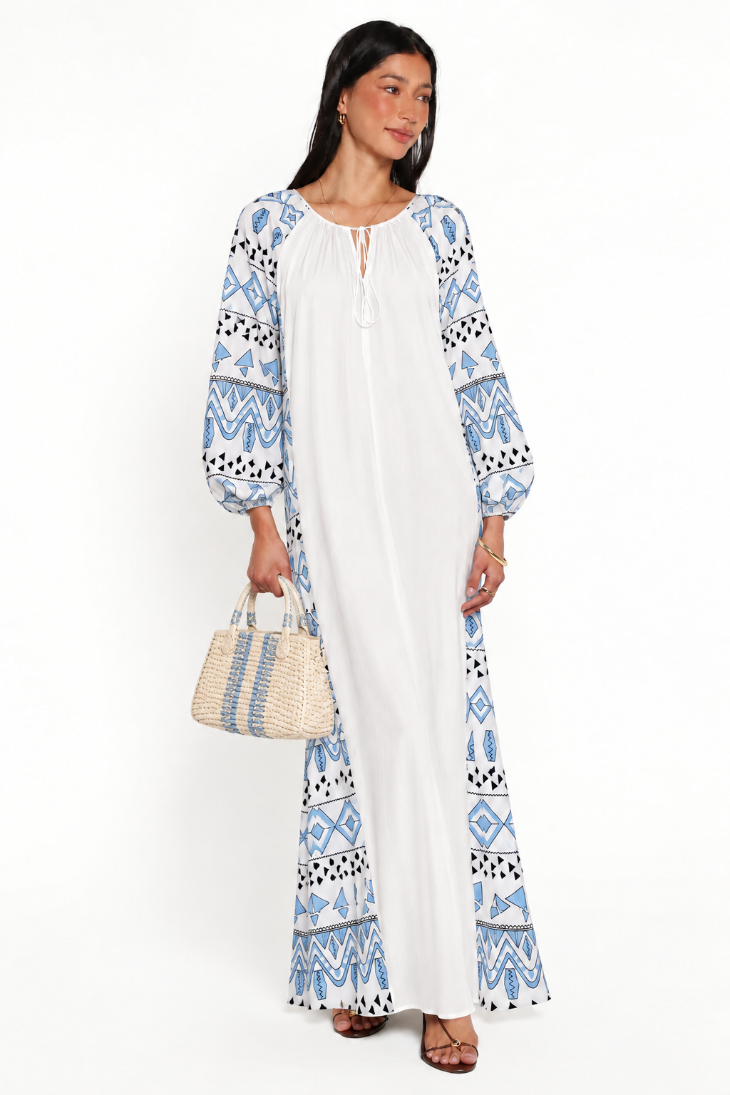 Geometric Panel Relaxed Maxi Dress