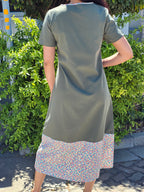 Floral print contrast binding dress