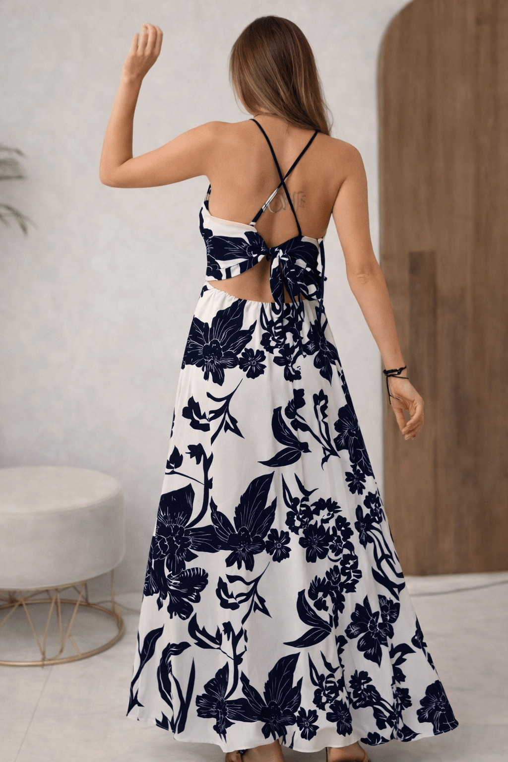 Floral Spaghetti Strap Maxi Dress