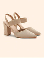 Pointed Toe Block Heel Pumps for Women