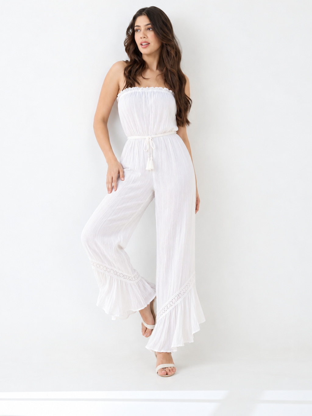 Strapless Wide-Leg Jumpsuit