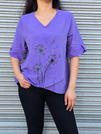 Flower Dandelion Short Sleeve Top