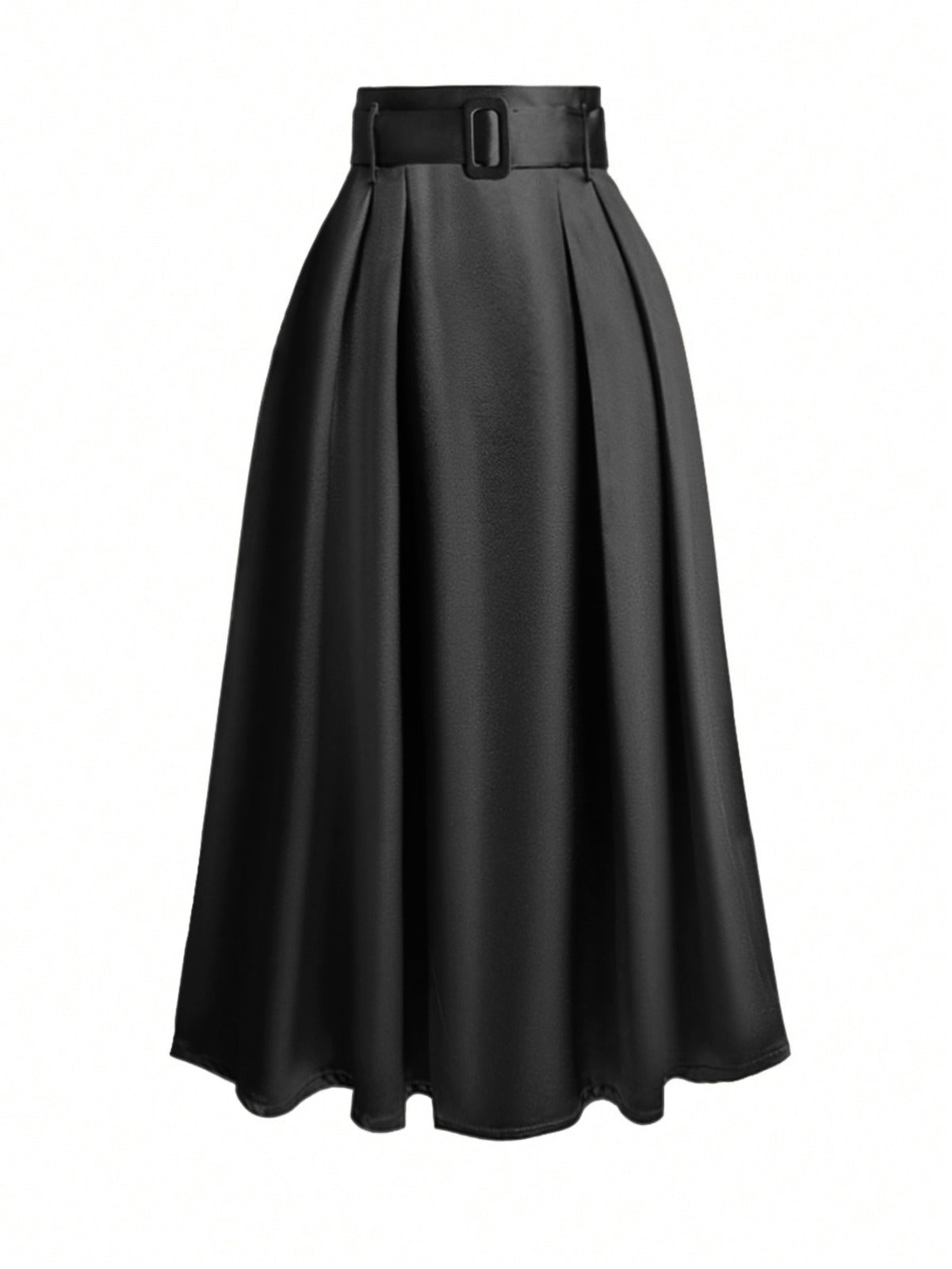 High-Waist Belted A-Line Maxi Skirt – Elegant Flowy Style