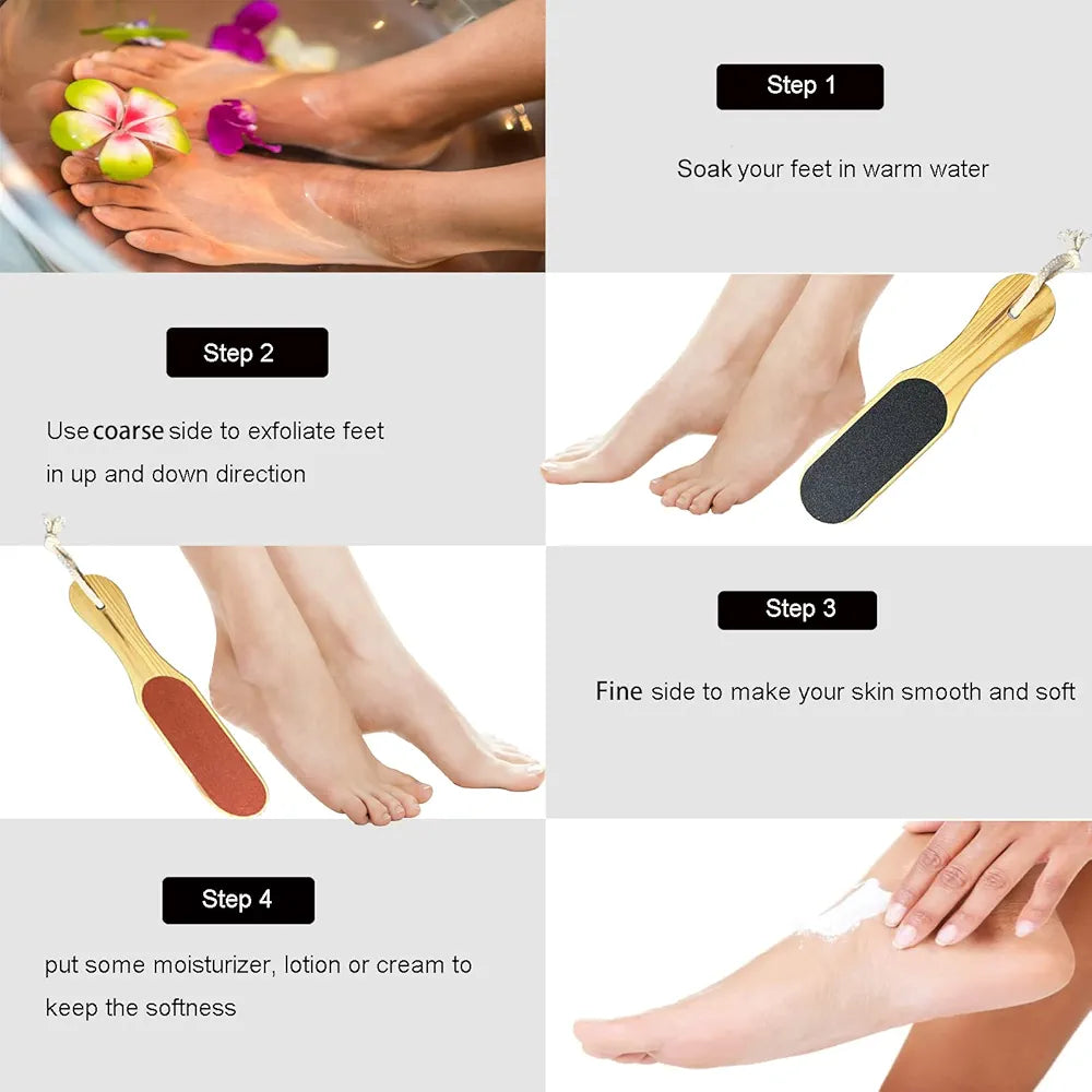 Double-Sided Wooden Foot File – 1PC