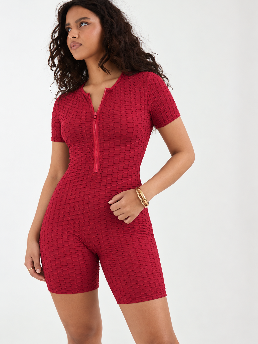 Textured Contour Active Jumpsuit