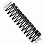 12-Piece Black Hair Clips Set – Durable Metal Snap Clips for Everyday Use