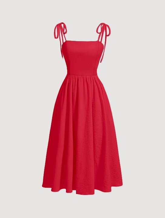 Minimalist Tie Strap Midi Dress