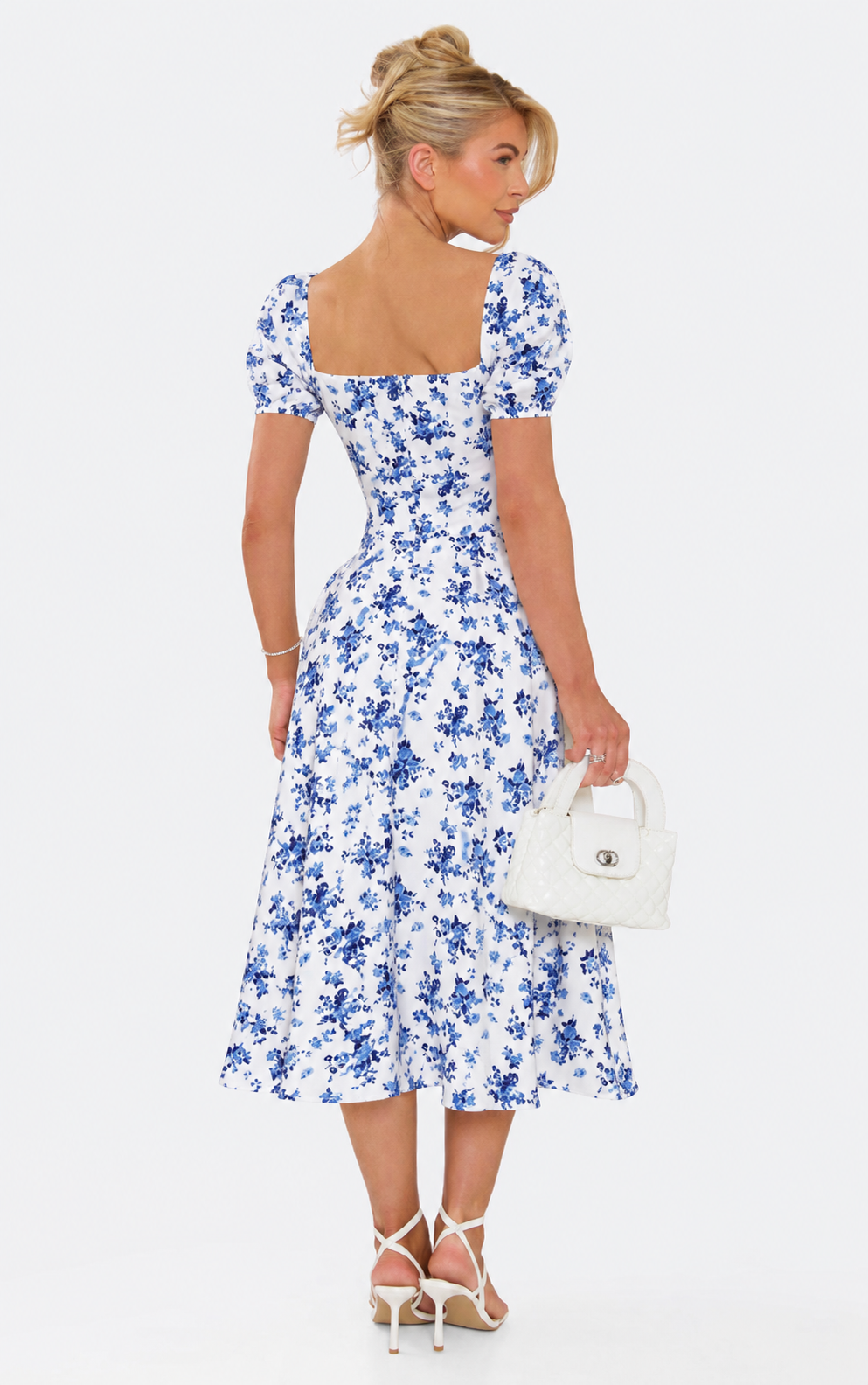 Ditsy Floral Slit Midi Dress