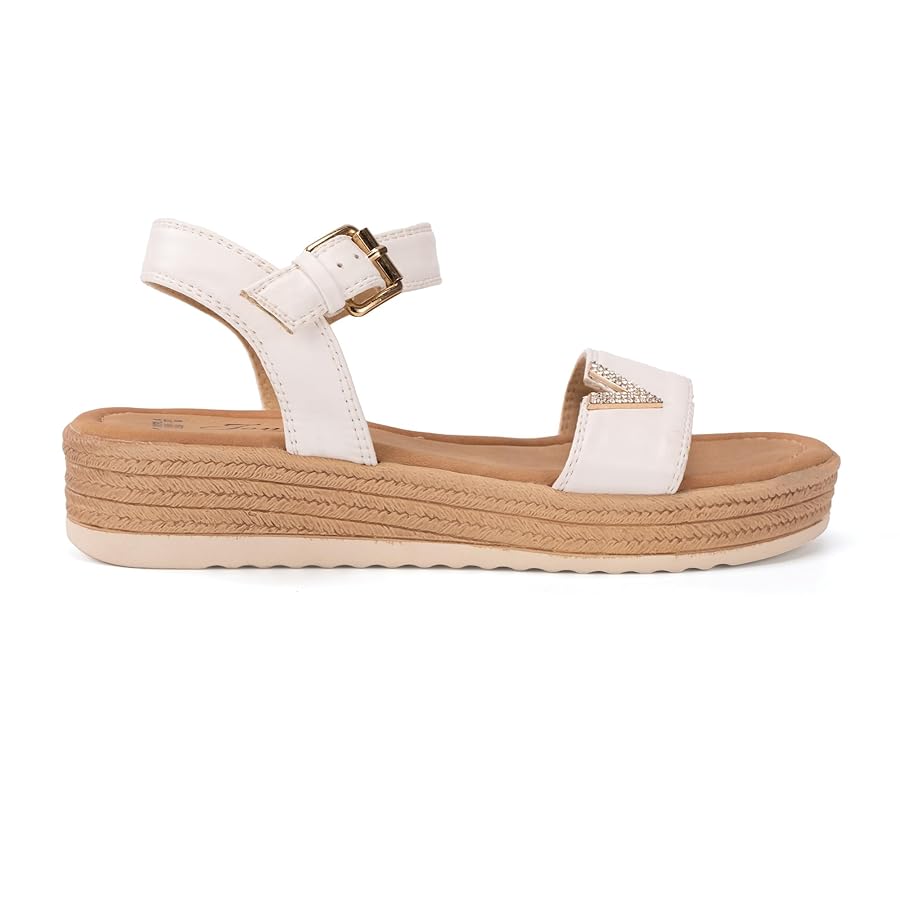 Women’s V-Strap Platform Sandals with Buckle