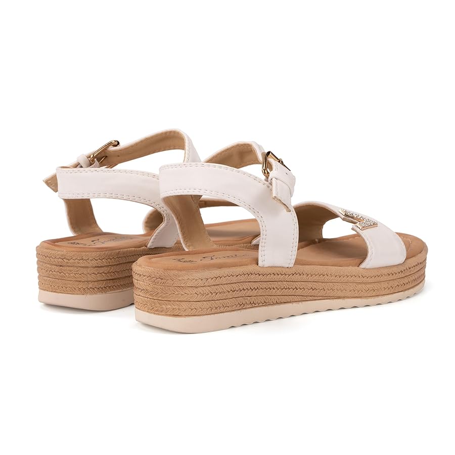 Women’s V-Strap Platform Sandals with Buckle