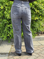 Grey Straight Leg Washed Out Denim Jeans - DYQ-399