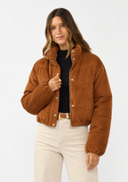 Corduroy Crop Padded Jacket