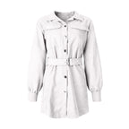 Corduroy Button-Down Belted Shirt Dress