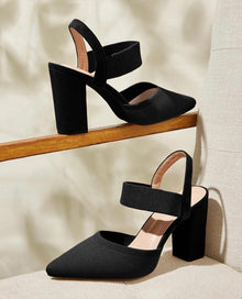 Pointed Toe Block Heel Pumps for Women