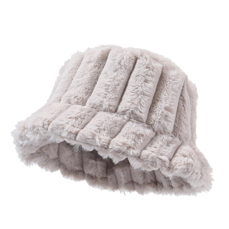 Plush Faux Fur Bucket Hat