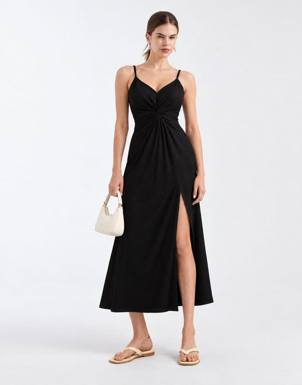 After Dark Twist-Front Split Maxi Dress