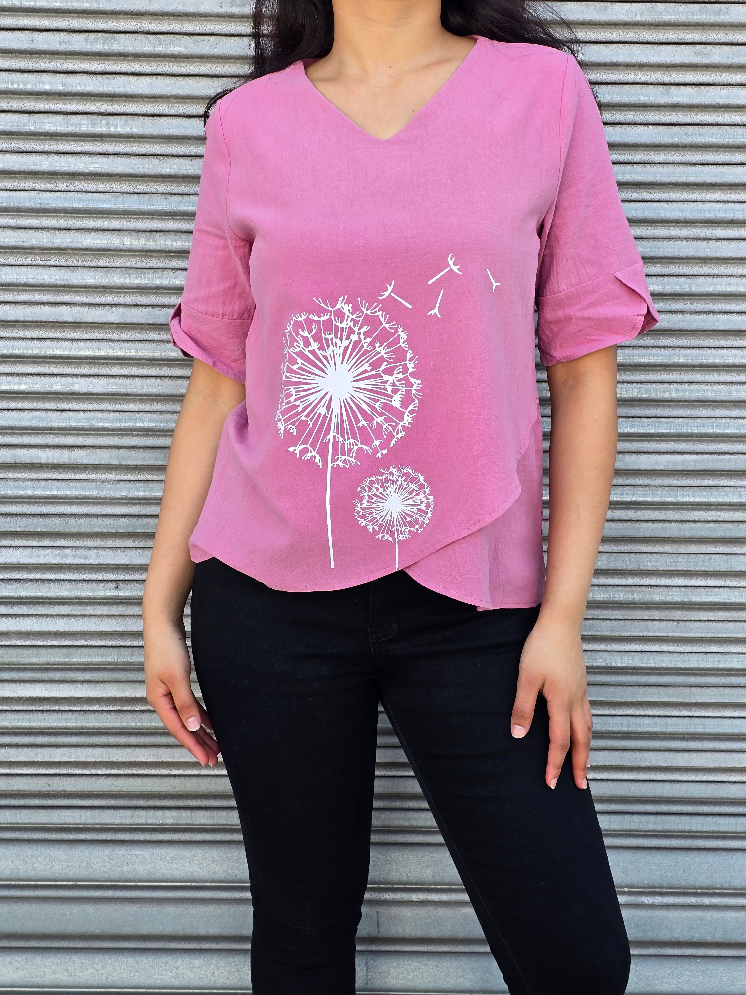 Flower Dandelion Short Sleeve Top