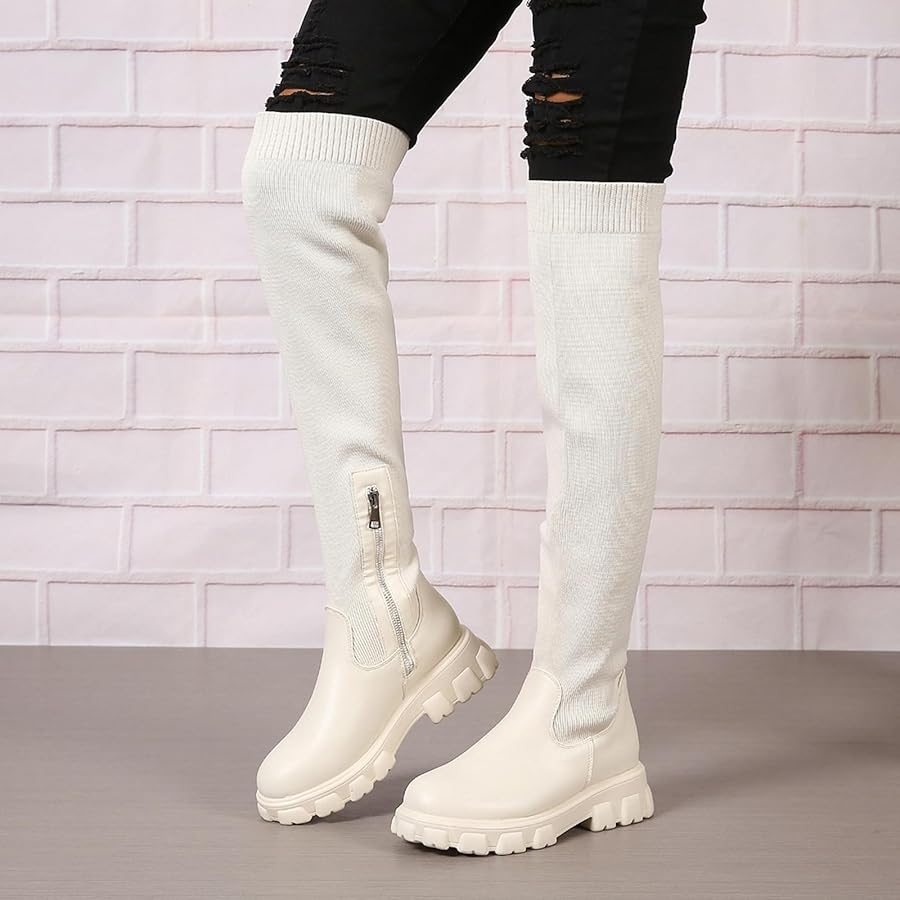 Flex Knit Platform Boots