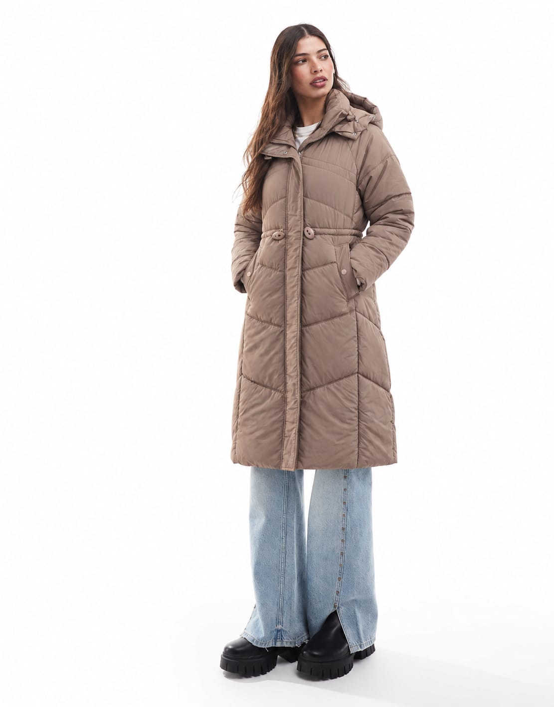 Stylish Hooded Longline Quilted Winter Jacket