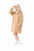 Cozy Hooded Thick Fleece Sweatshirt Dress