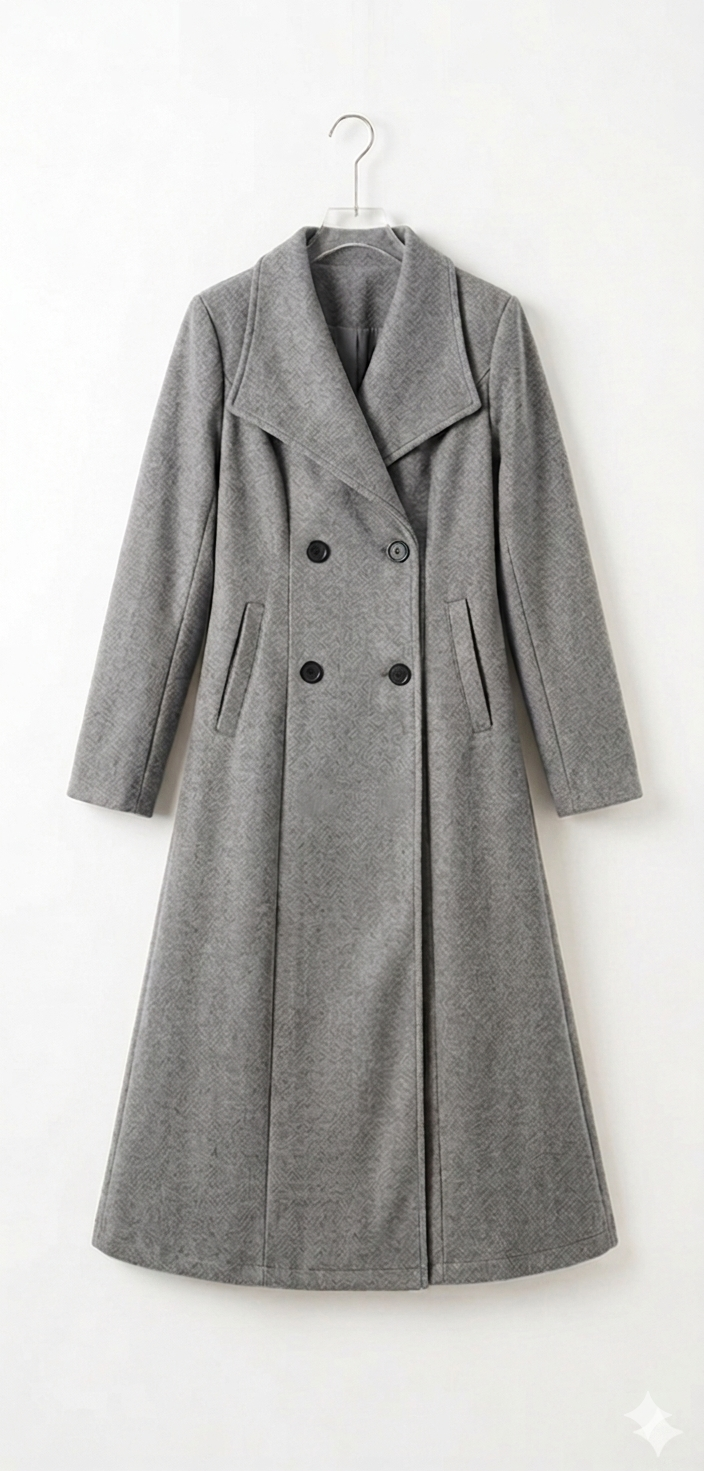 Classic Double-Breasted Long Coat