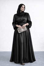 Vintage Inspired Pleated Maxi Dress - High neck & Draped detail