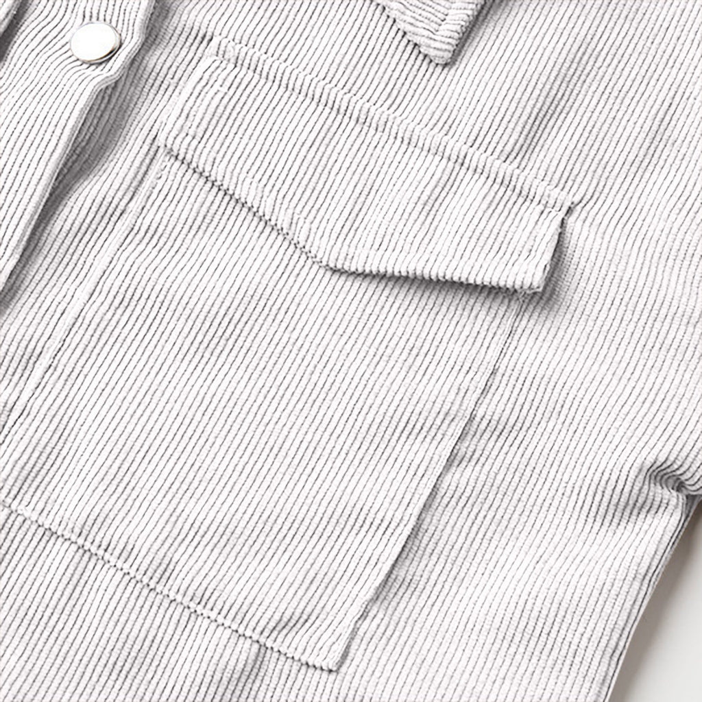 Corduroy Button-Down Belted Shirt Dress