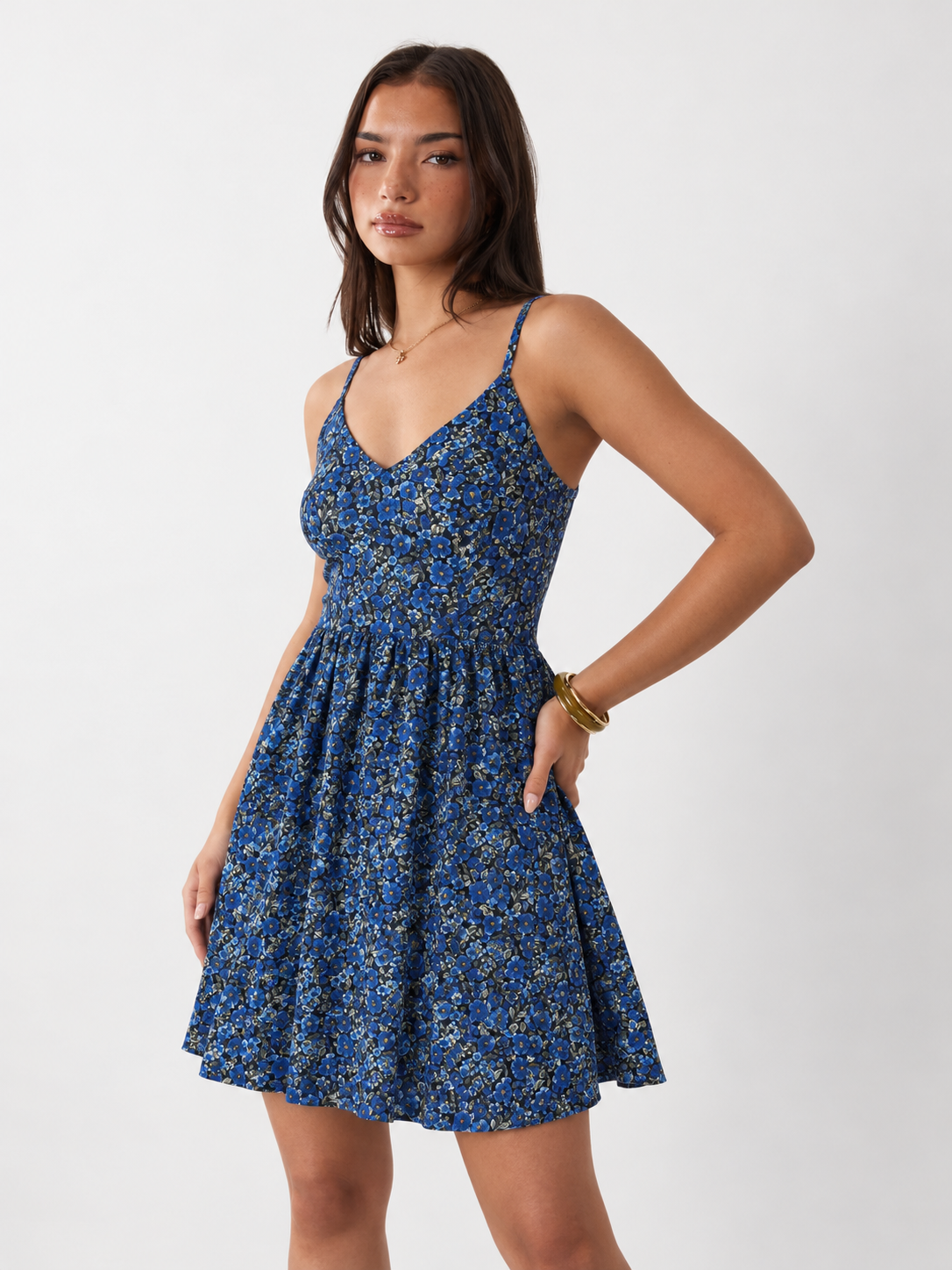 Ditsy Floral Fit-and-Flare Mini Dress