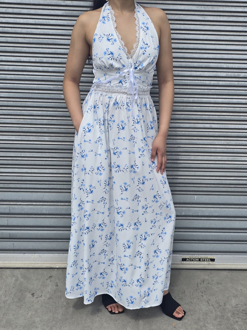 Floral Halter Maxi Dress