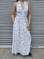 Floral Halter Maxi Dress