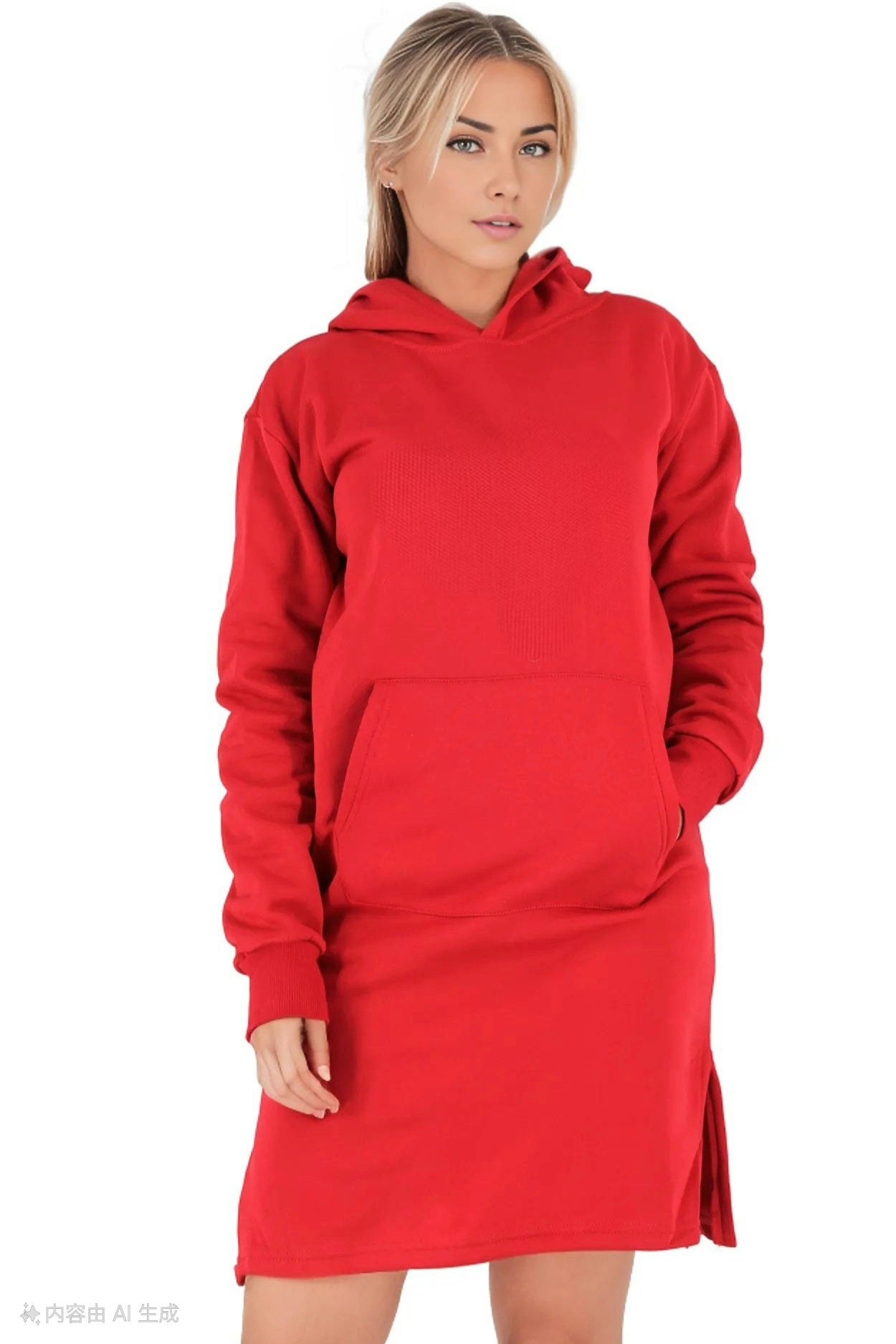 Jersey Hoodie Knee Length Dress