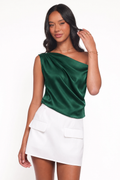 Lustre Asymmetric Satin Blouse