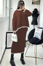 Premium Knit Two-Piece Maxi Skirt Set for Women