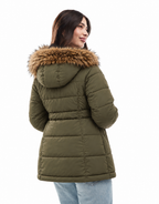 Faux Fur Trimmed Longline Parka Jacket